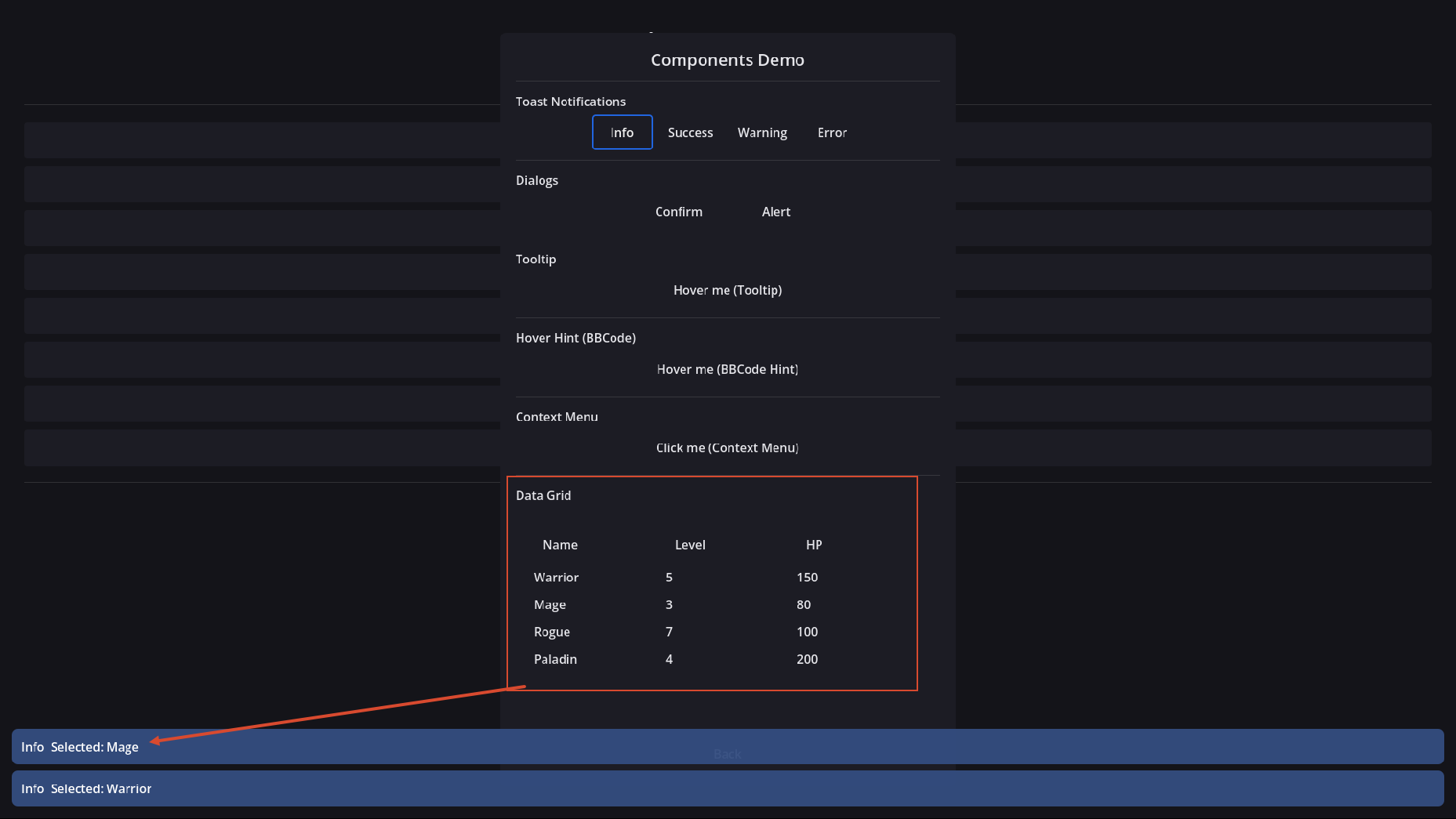 DataGrid example