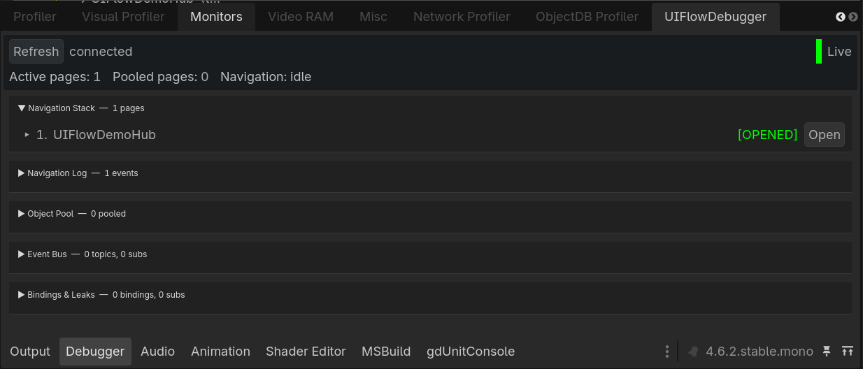 UIFlow Debugger panel